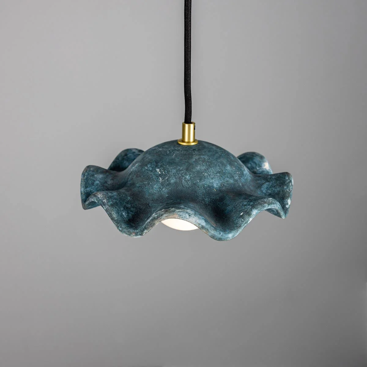 Rivale Pendant Light with Wavy Ceramic Shade, Blue Earth - Image 2