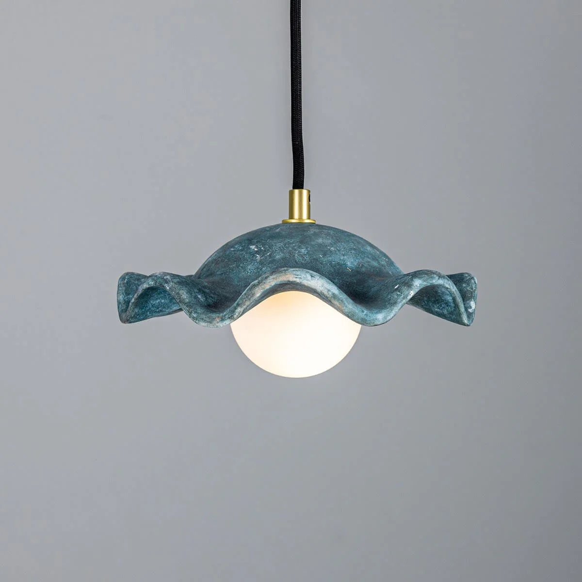Rivale Pendant Light with Wavy Ceramic Shade, Blue Earth - Image 5