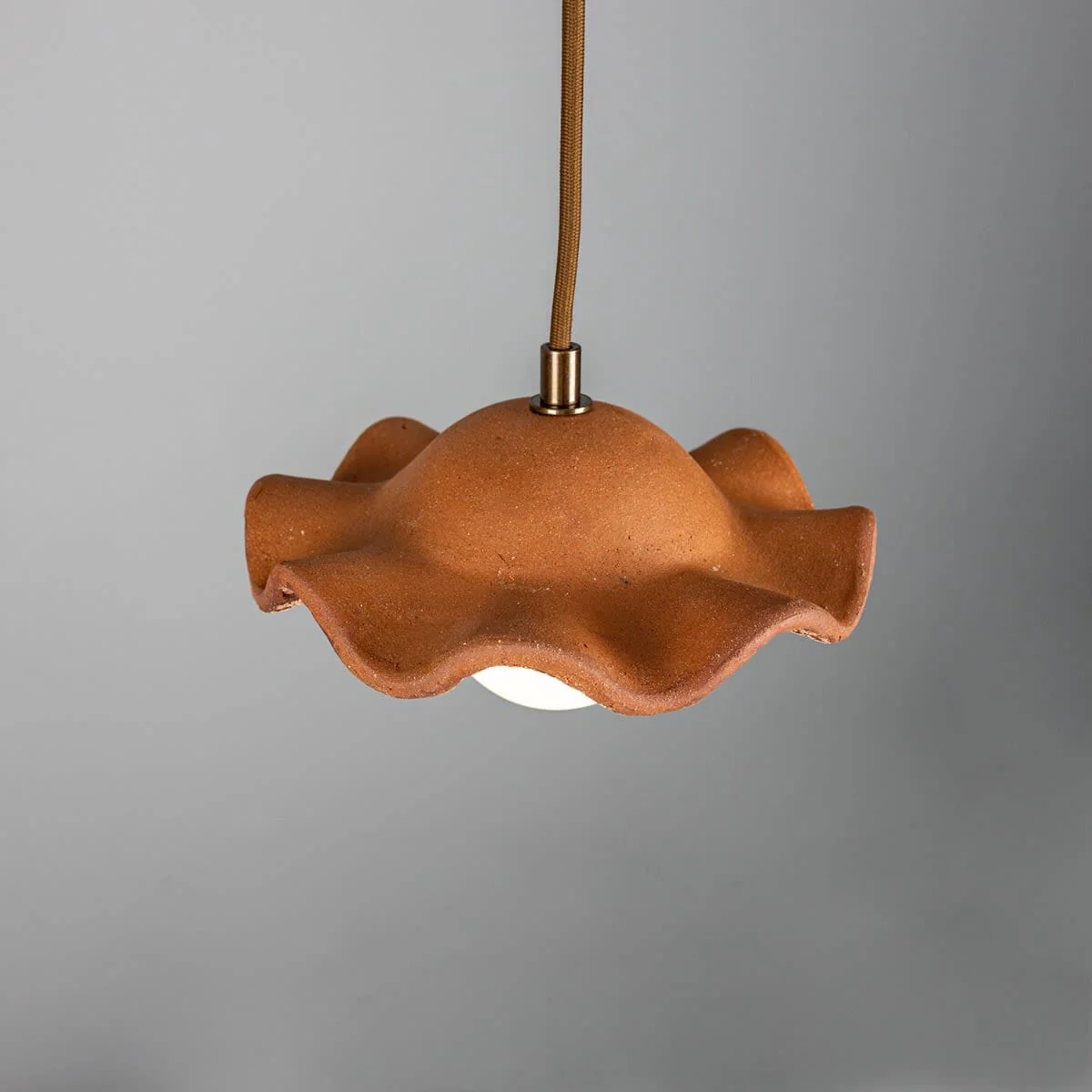Rivale Pendant Light with Wavy Ceramic Shade, Red Iron - Image 3
