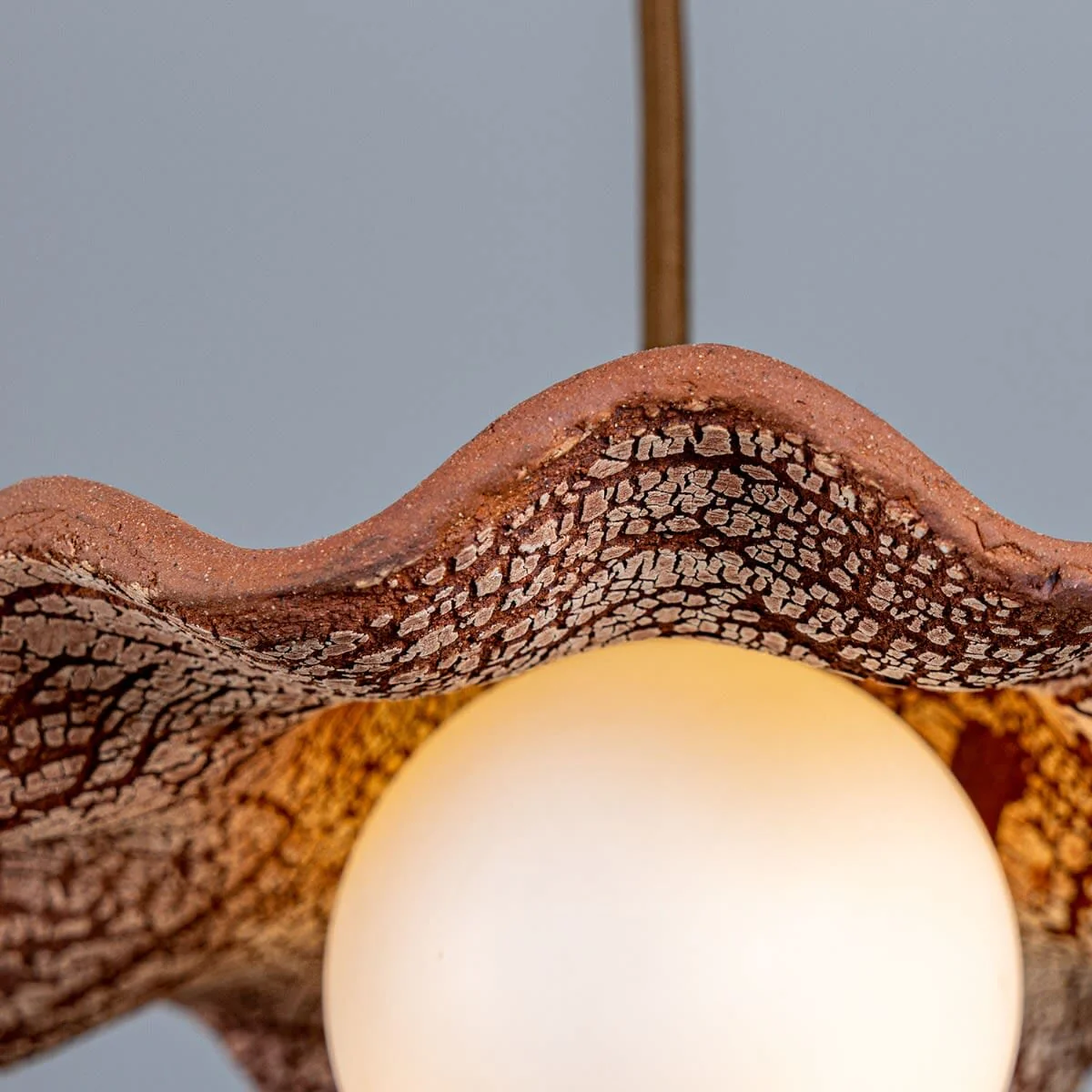 Rivale Pendant Light with Wavy Ceramic Shade, Red Iron - Image 5