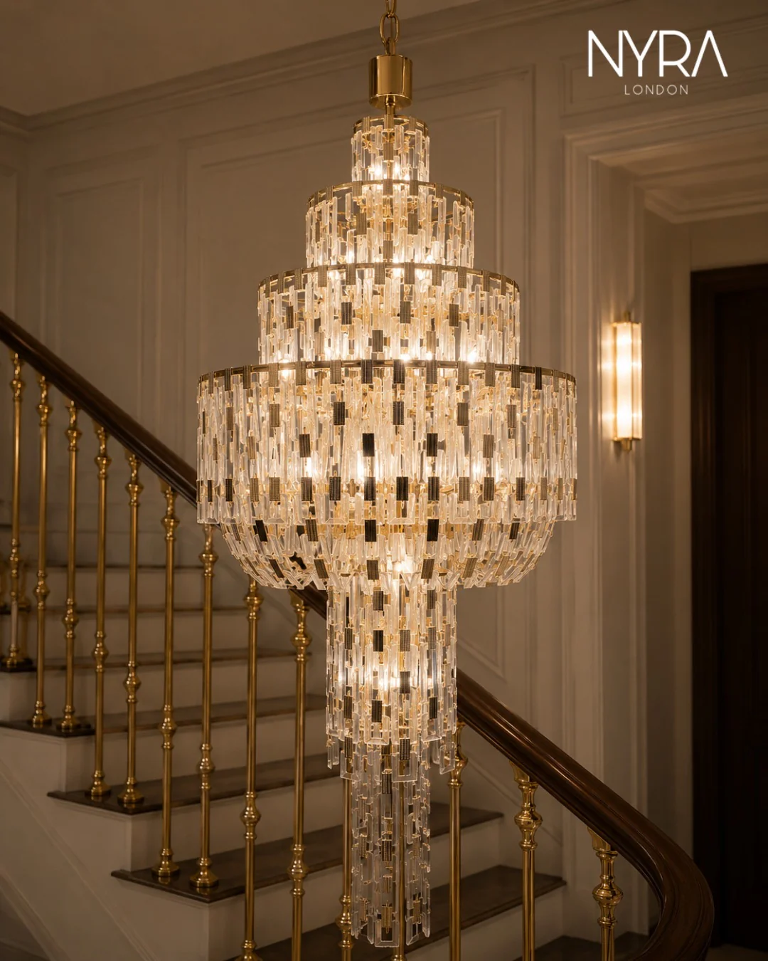 Rovix Multi-tiered Crystal Buckles Chandelier
