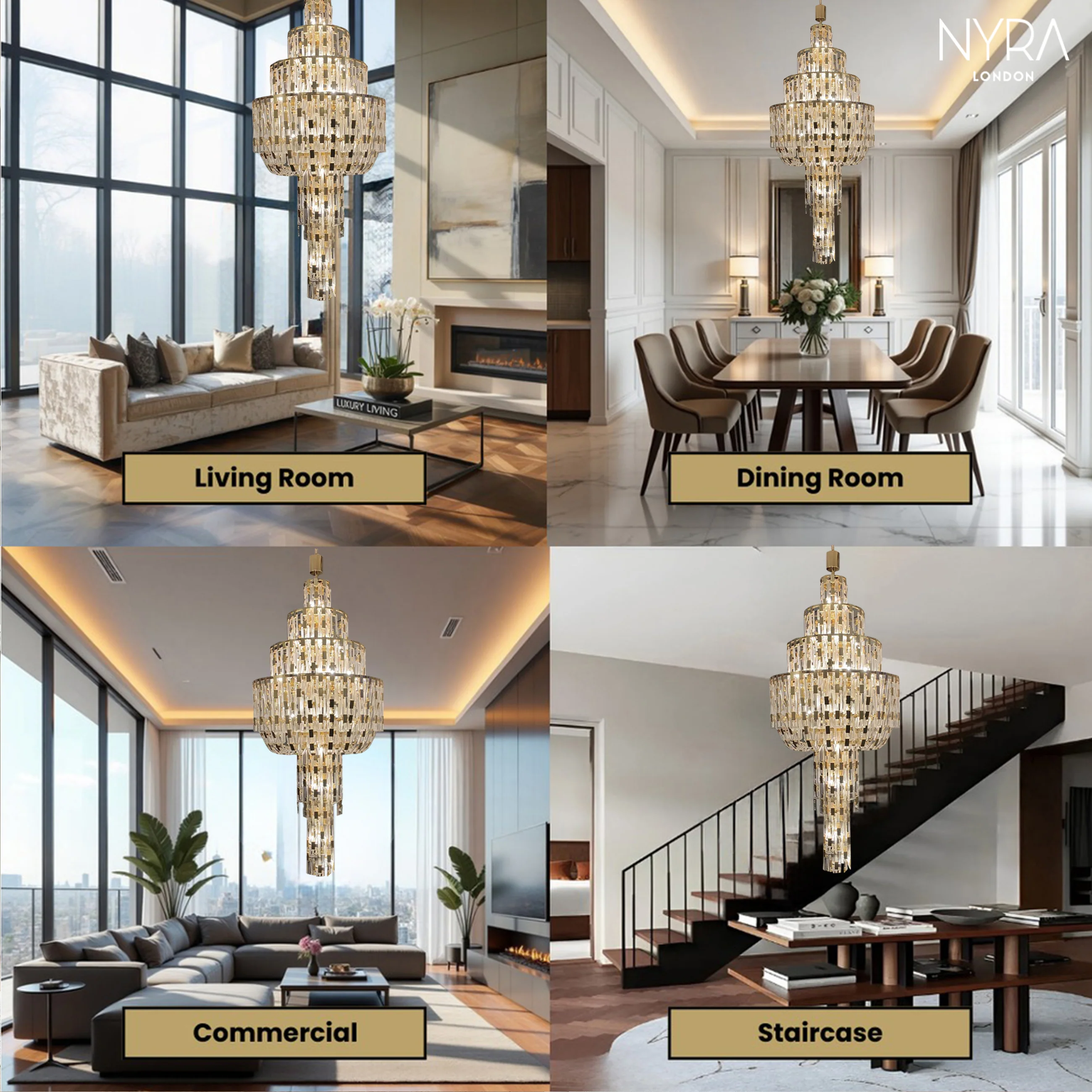 Rovix Multi-tiered Crystal Buckles Chandelier - Image 5