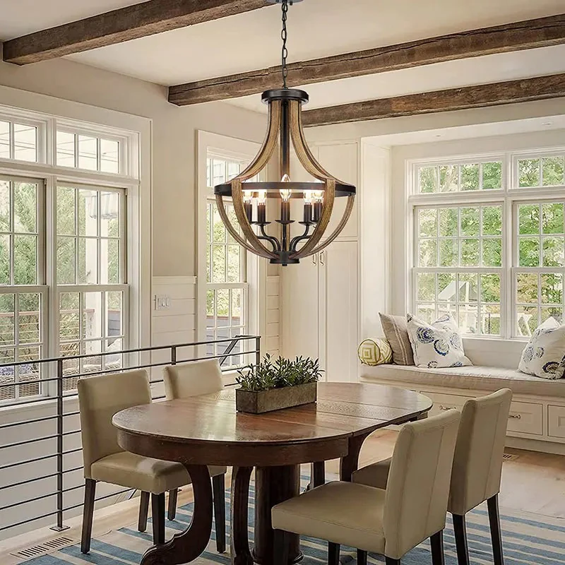 Rustic Glow Farmhouse Chandelier - Image 4