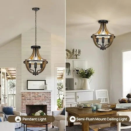 Rustic Glow Farmhouse Chandelier - Image 5