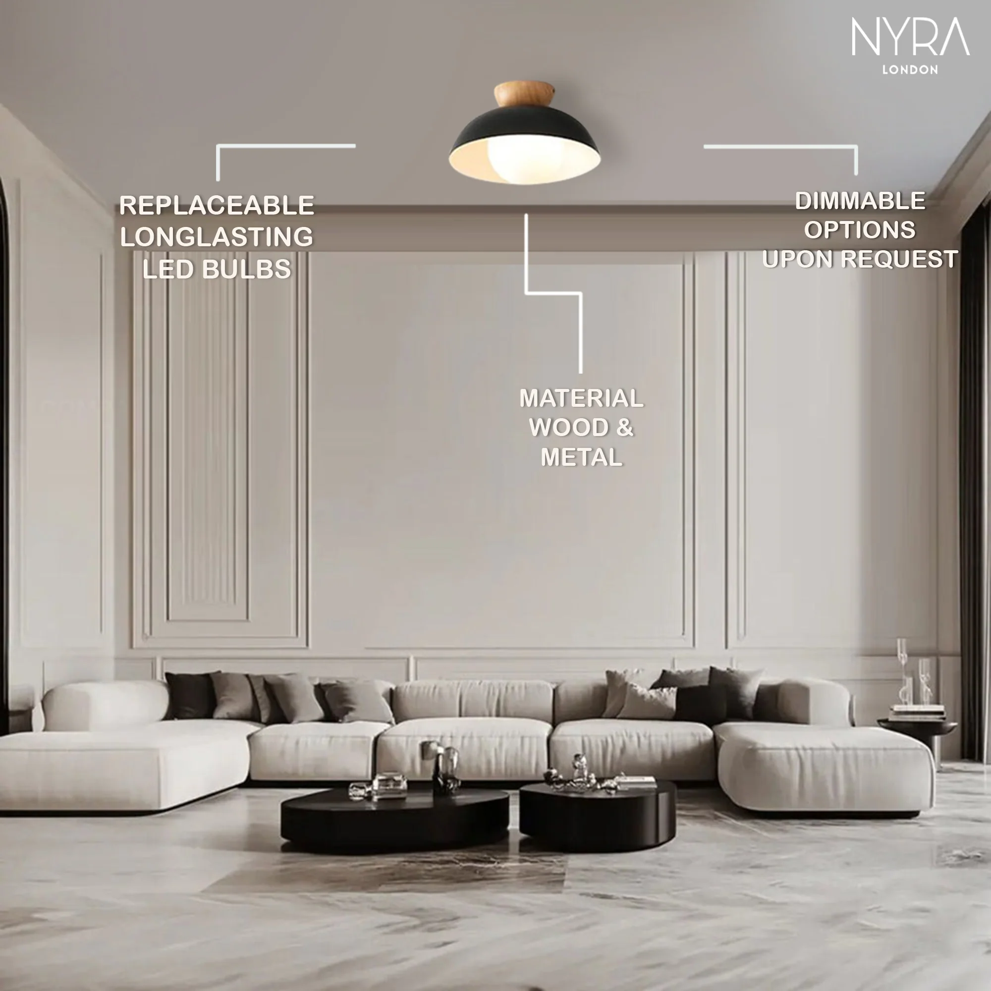 ScandiGlow Decorative Ceiling Fixture - Image 4