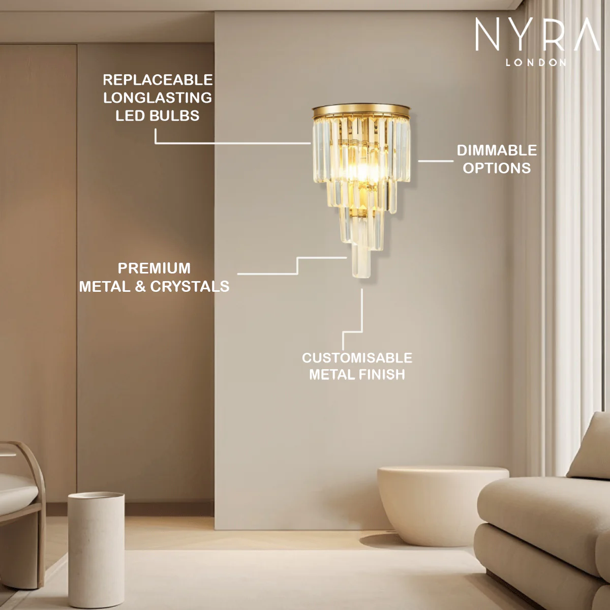 Deluxe Sofia Wall Lamp - Image 6