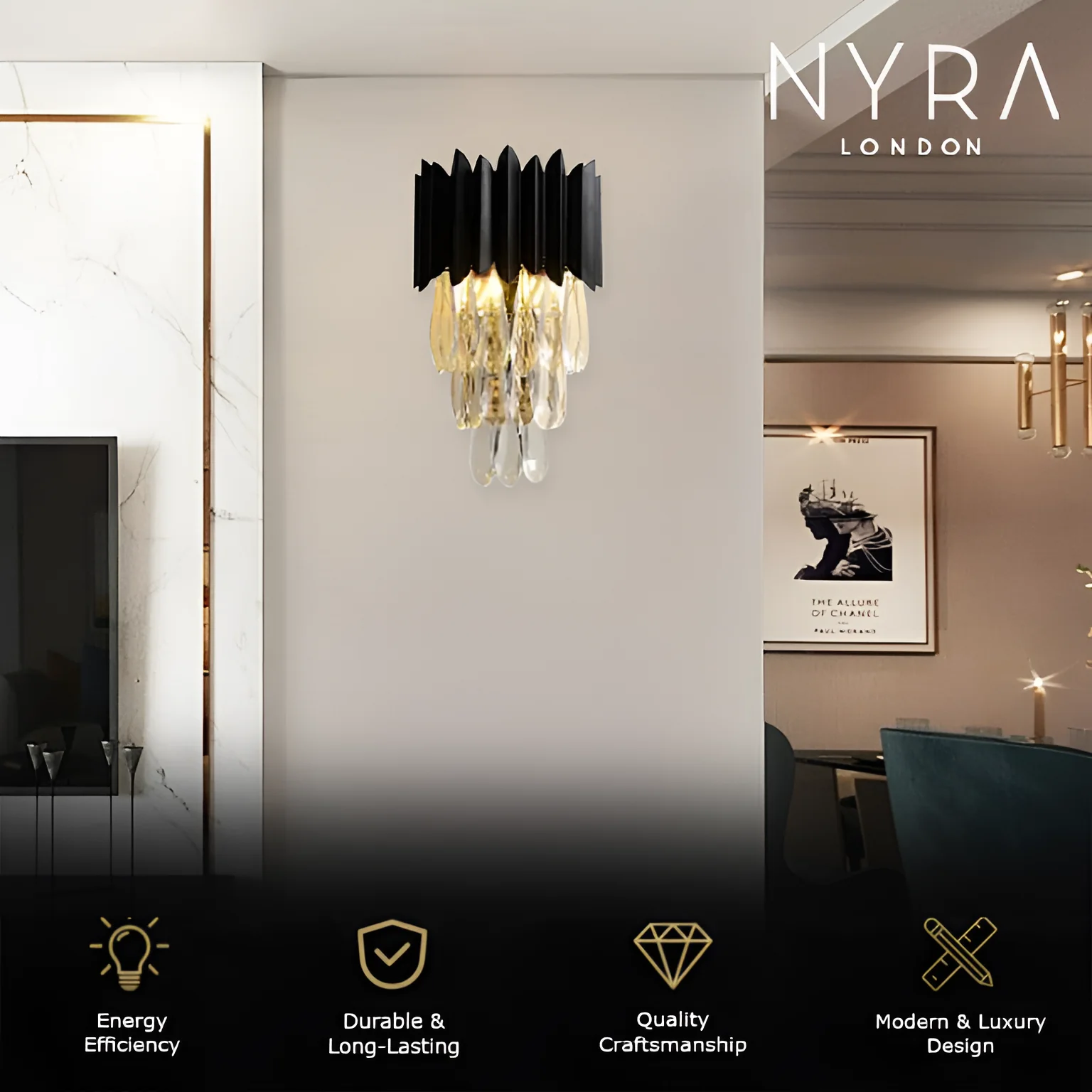 Serena Crystal Wall Lamps - Image 2