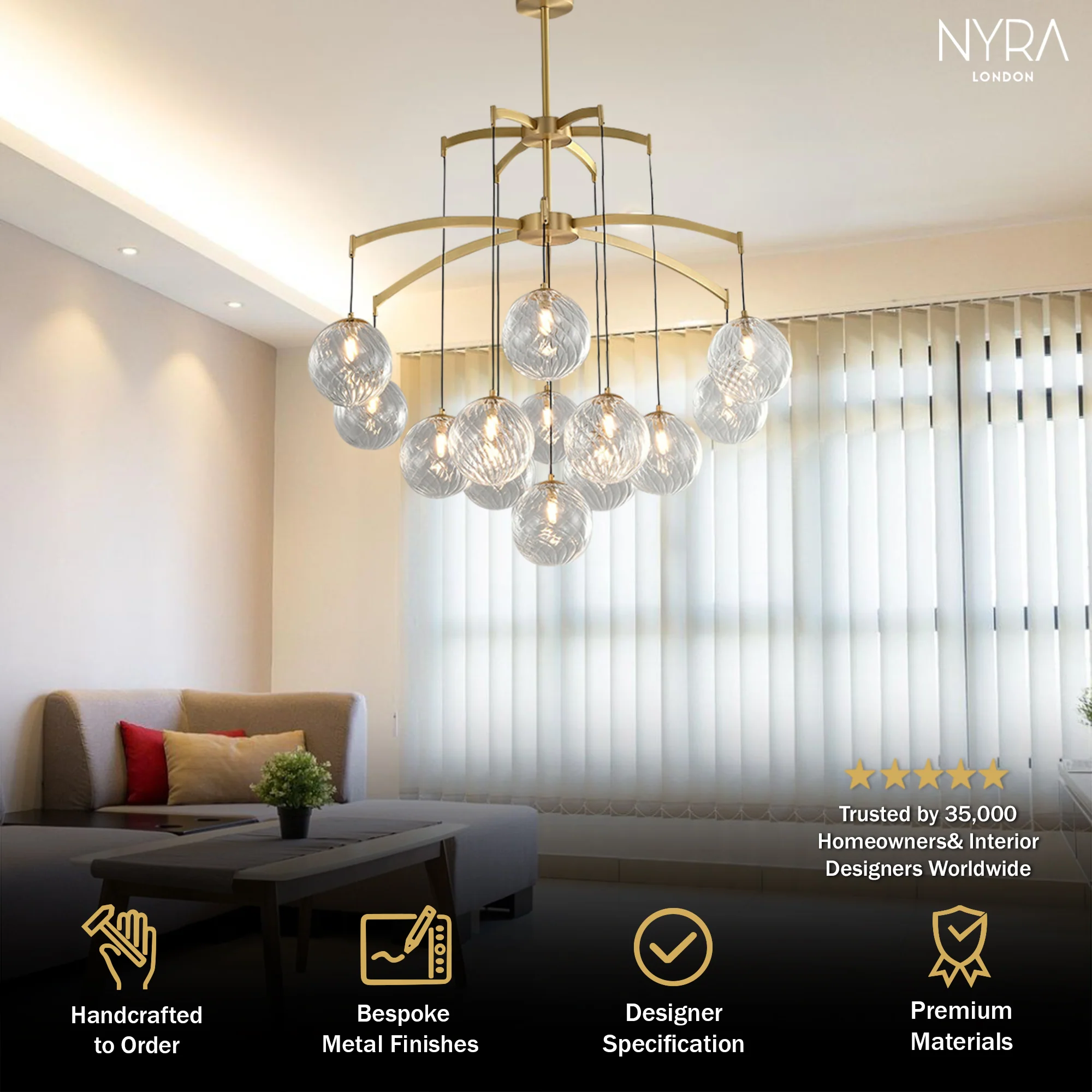Shineza Modern Bubble Glass Ball Chandeliers - Image 2