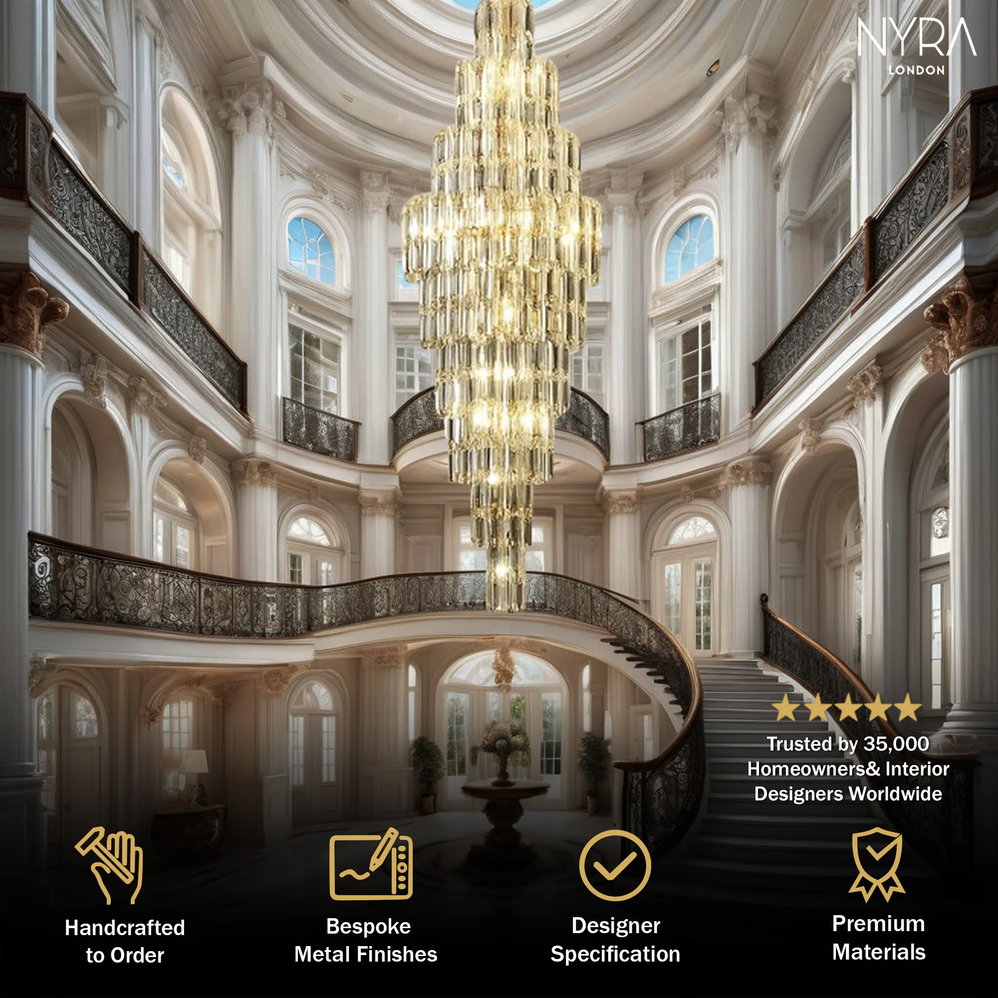 Shyra Staircase Crystal Chandelier - Image 3