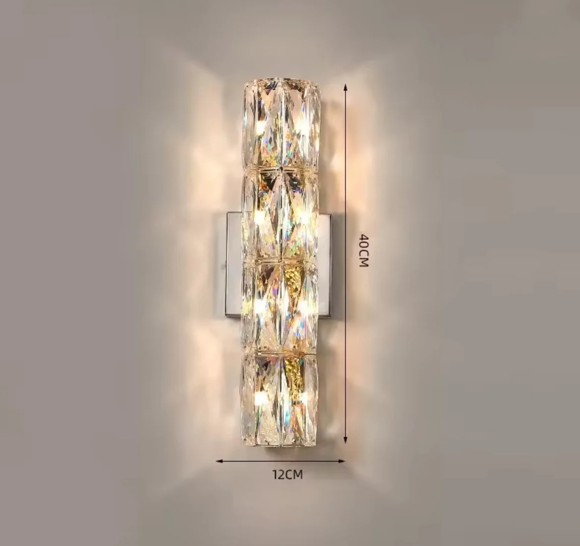 Silver Spark Crystal Wall Lamp - Image 3