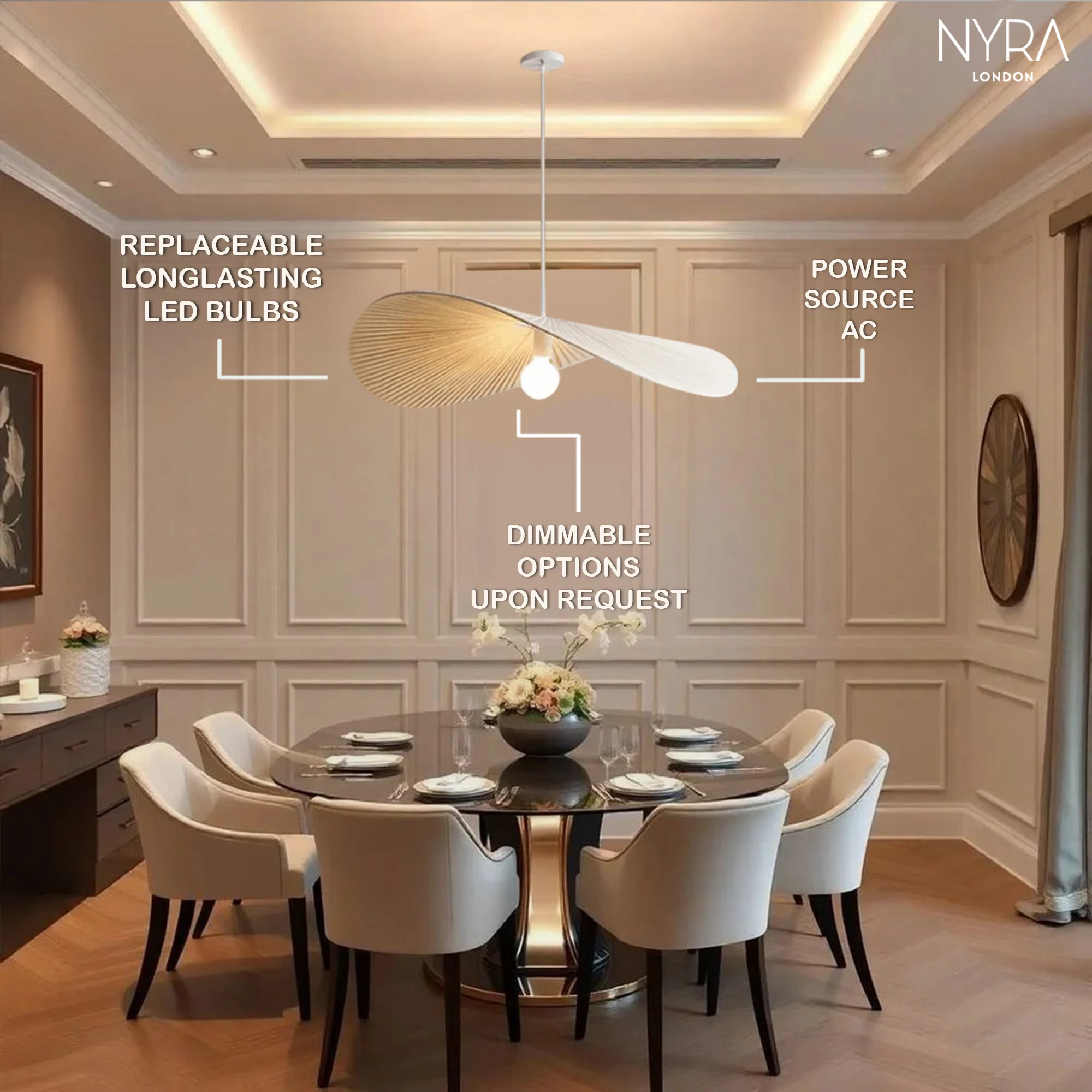 Charles Fabric Pendant Light - Image 5
