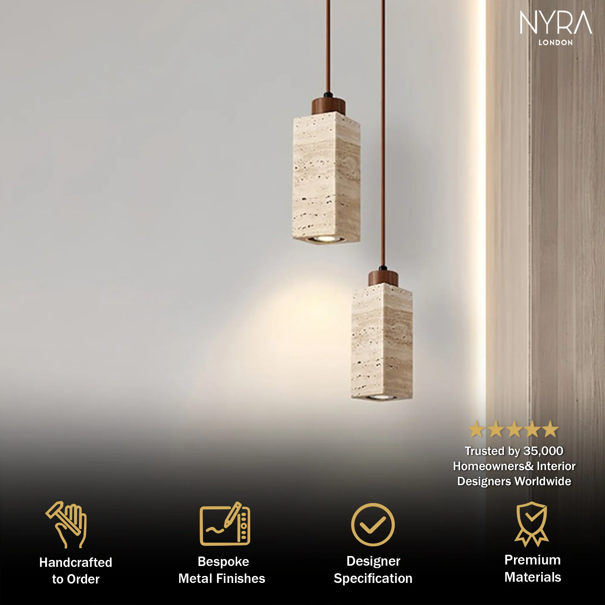 Terrano Stone Pendant Light - Image 3