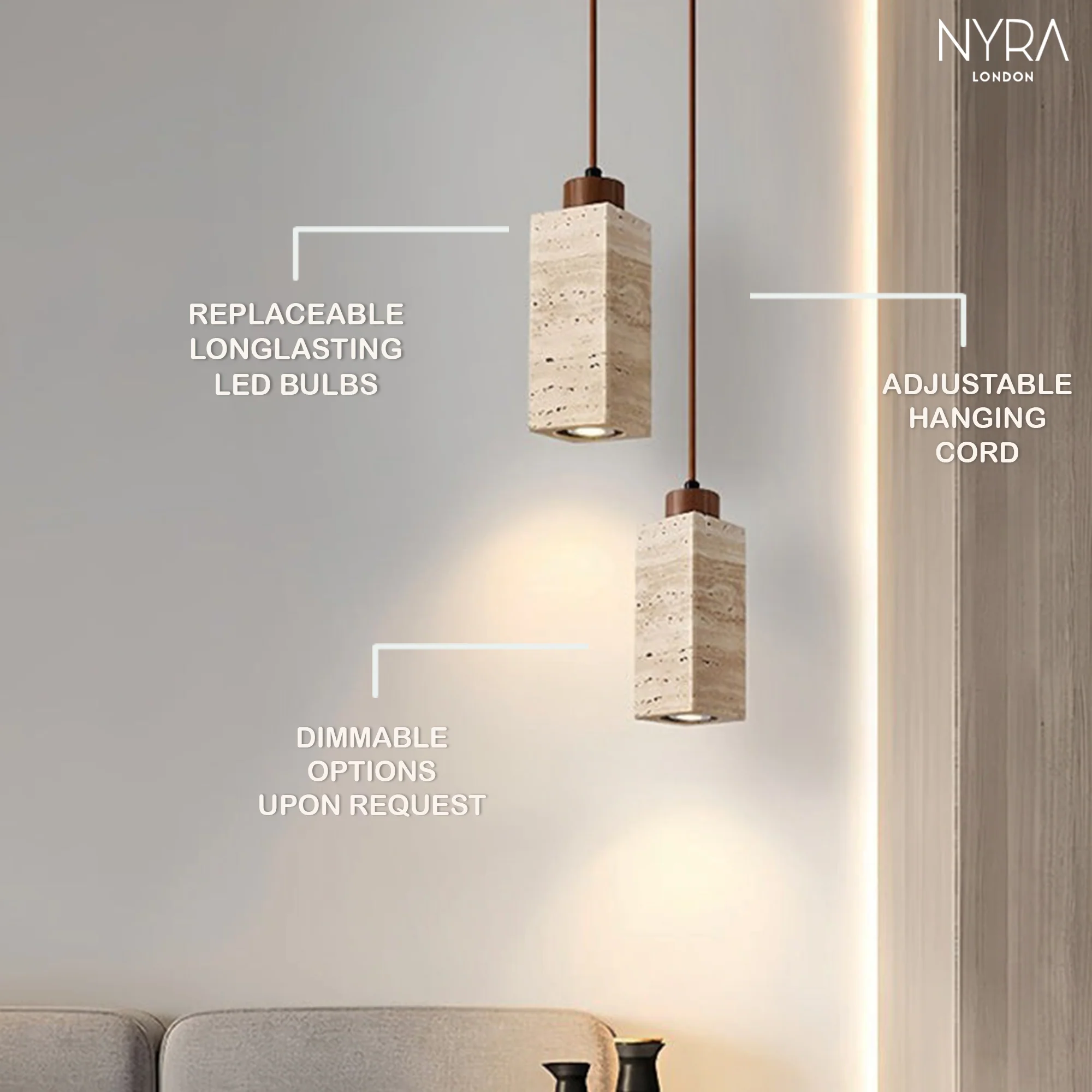 Terrano Stone Pendant Light - Image 5