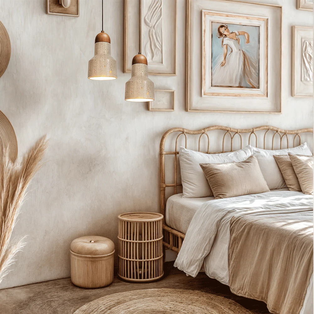Travertine Round Wabi Pendants - Image 3