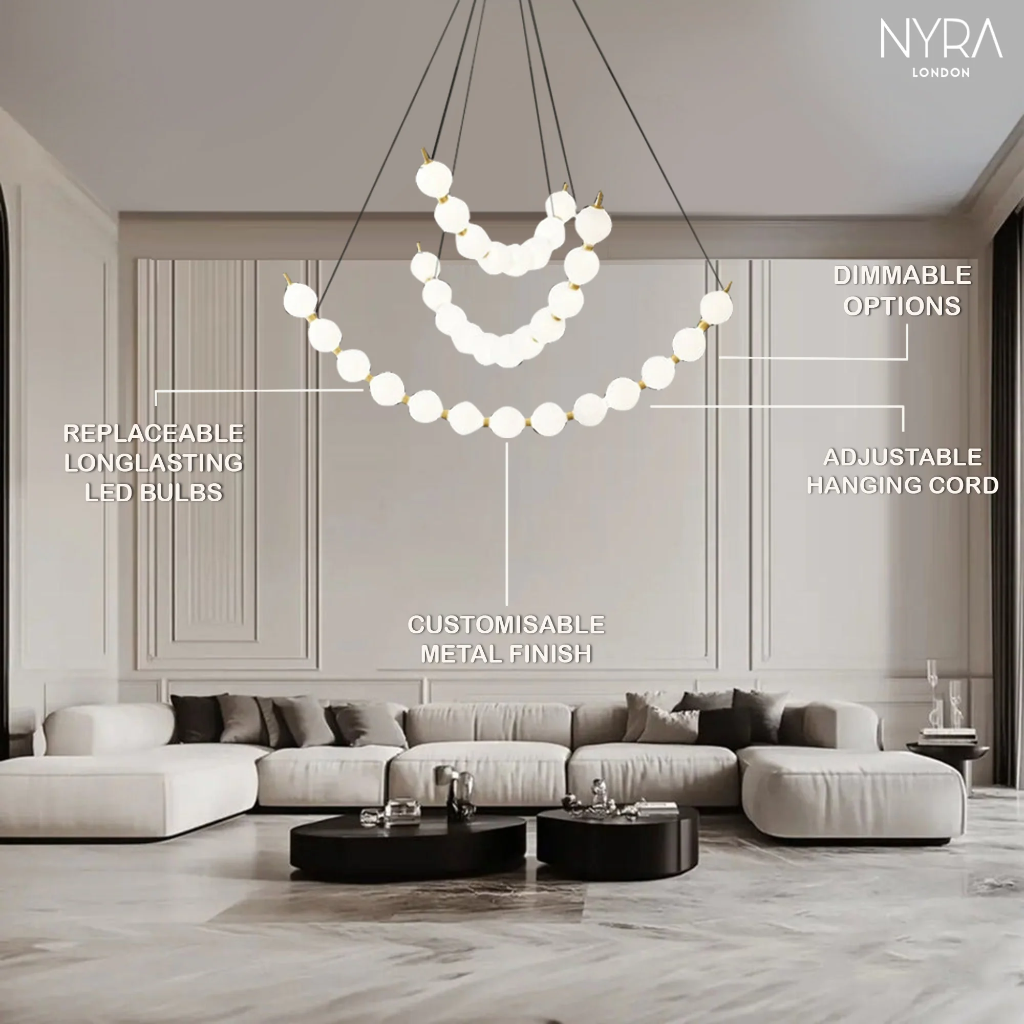 Vera Pearl Spiral Chandelier - Image 12