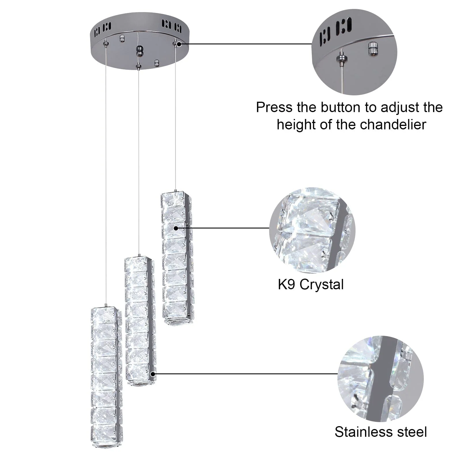Vertical Crystal Luxury LED Chandelier - Image 12