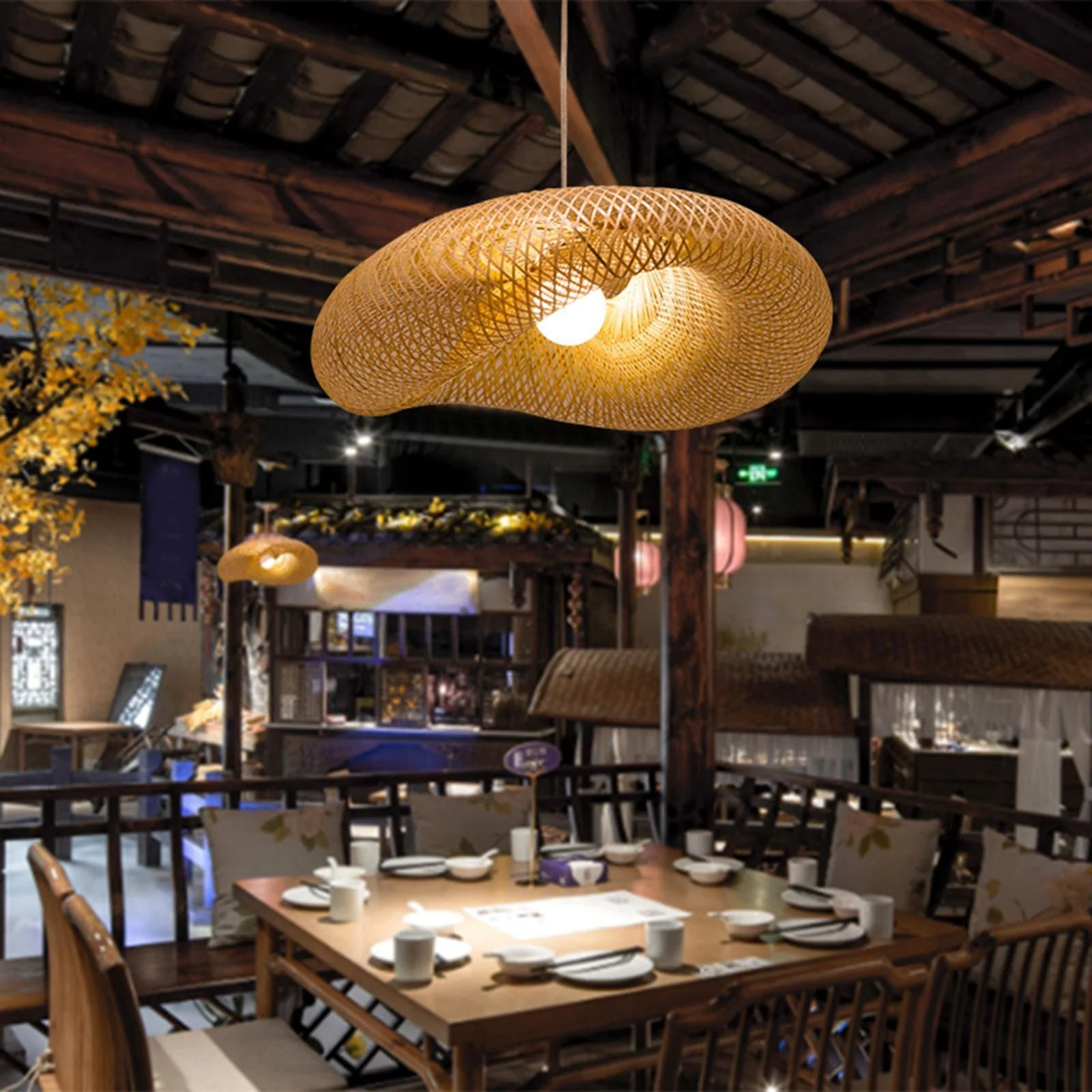 NYRA Bamboo Weaving Lamp - Image 7