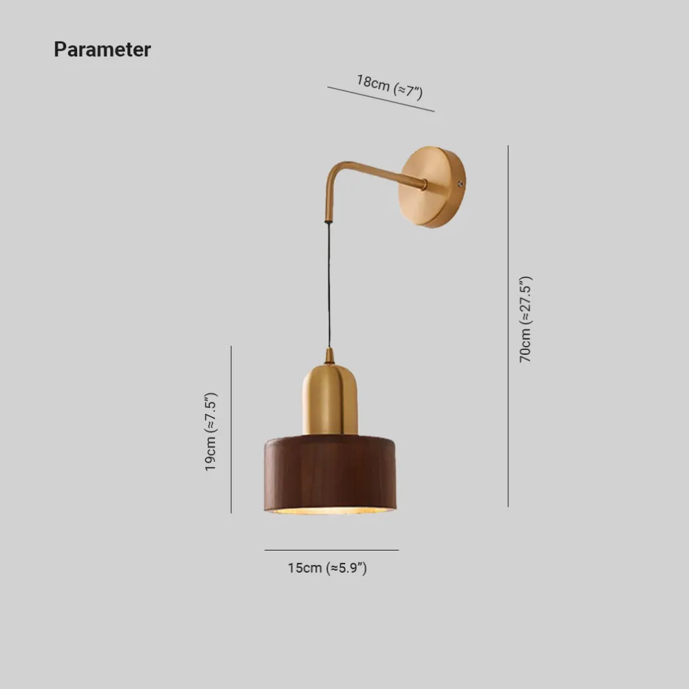 Vintage Ember Wooden Wall Lamp - Image 12