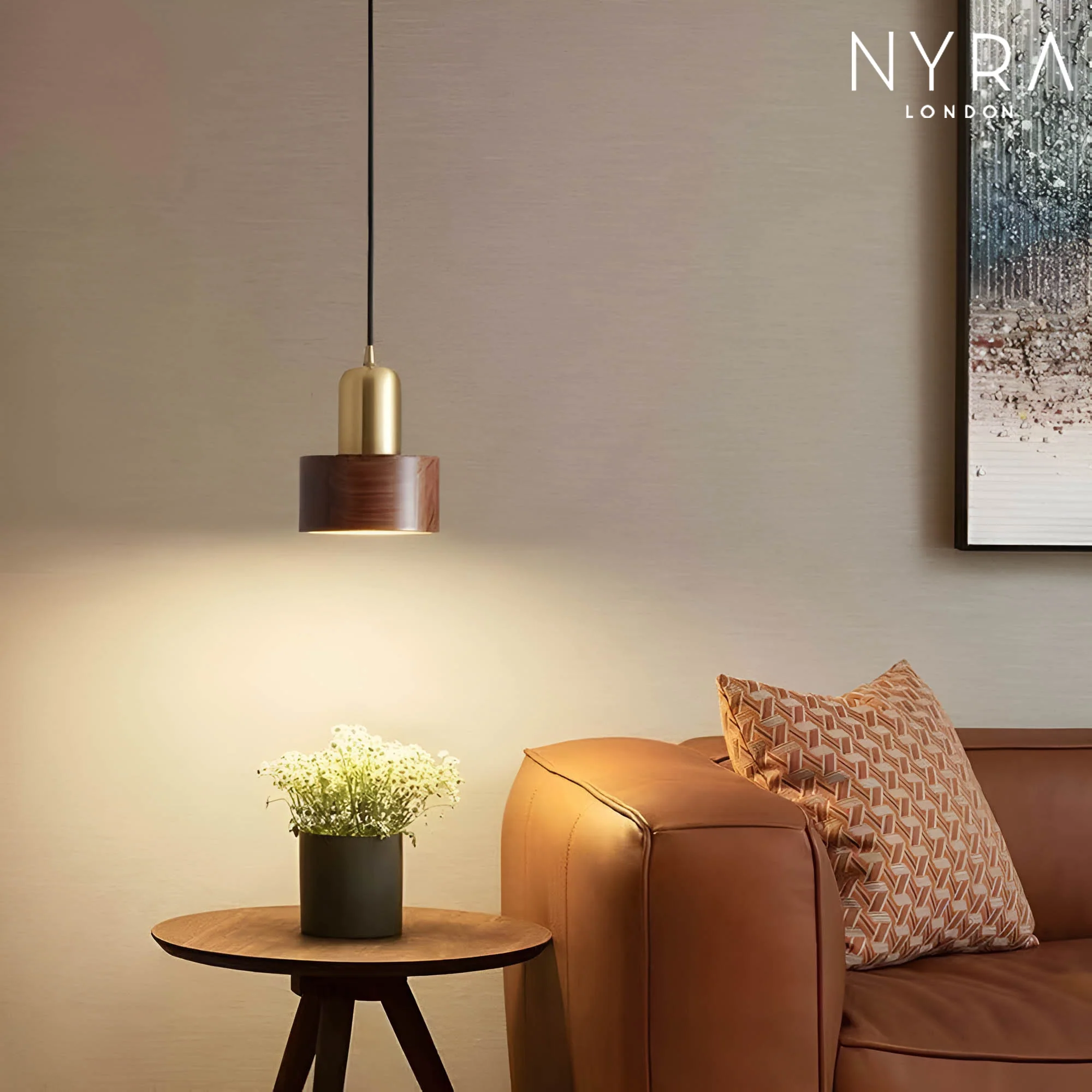 Vintage Ember Wooden Wall Lamp - Image 9