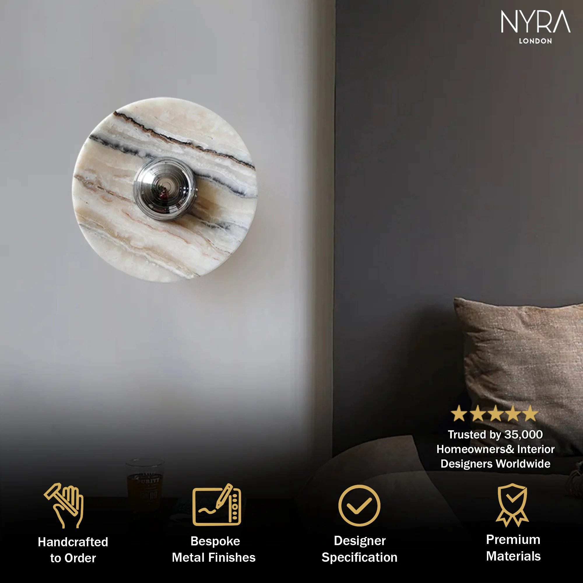 Vornia Marble Wall light - Image 2