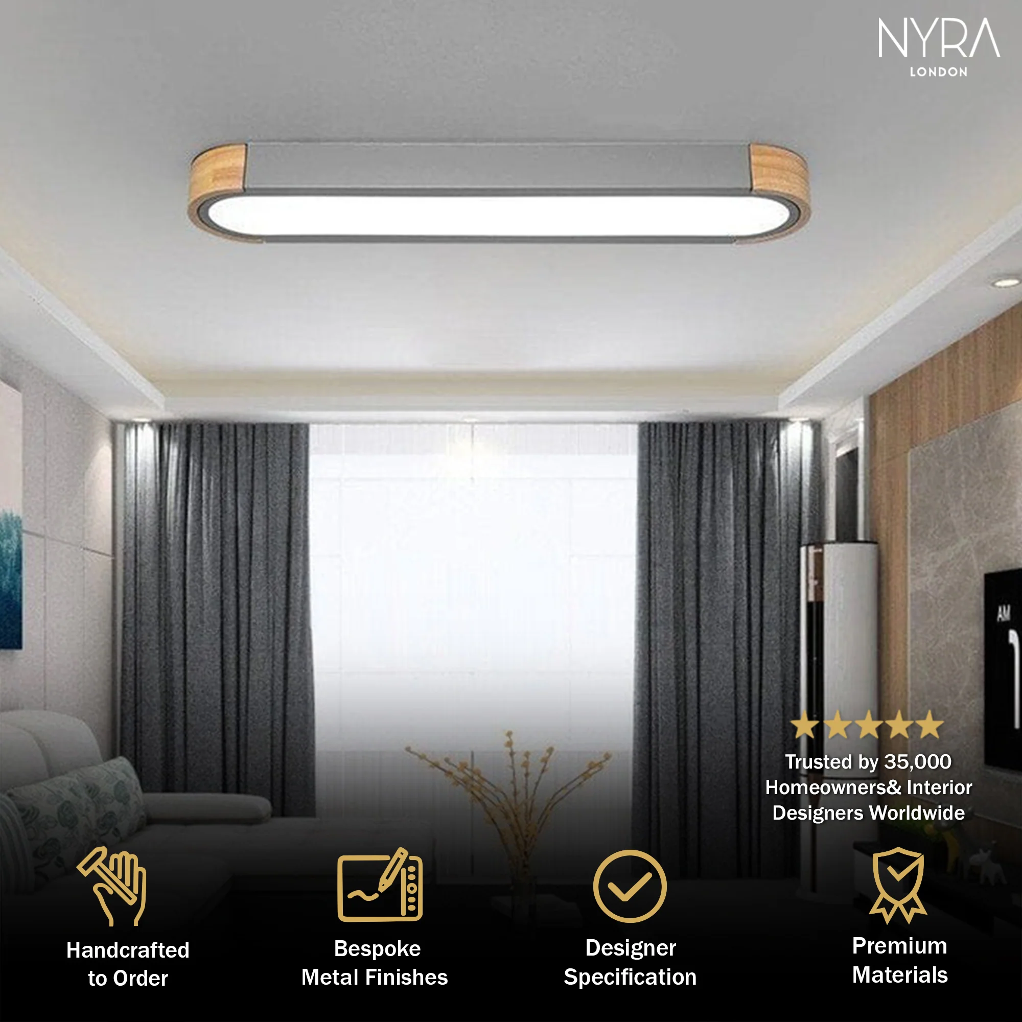 Ida Wooden Ceiling Lamps - Image 2