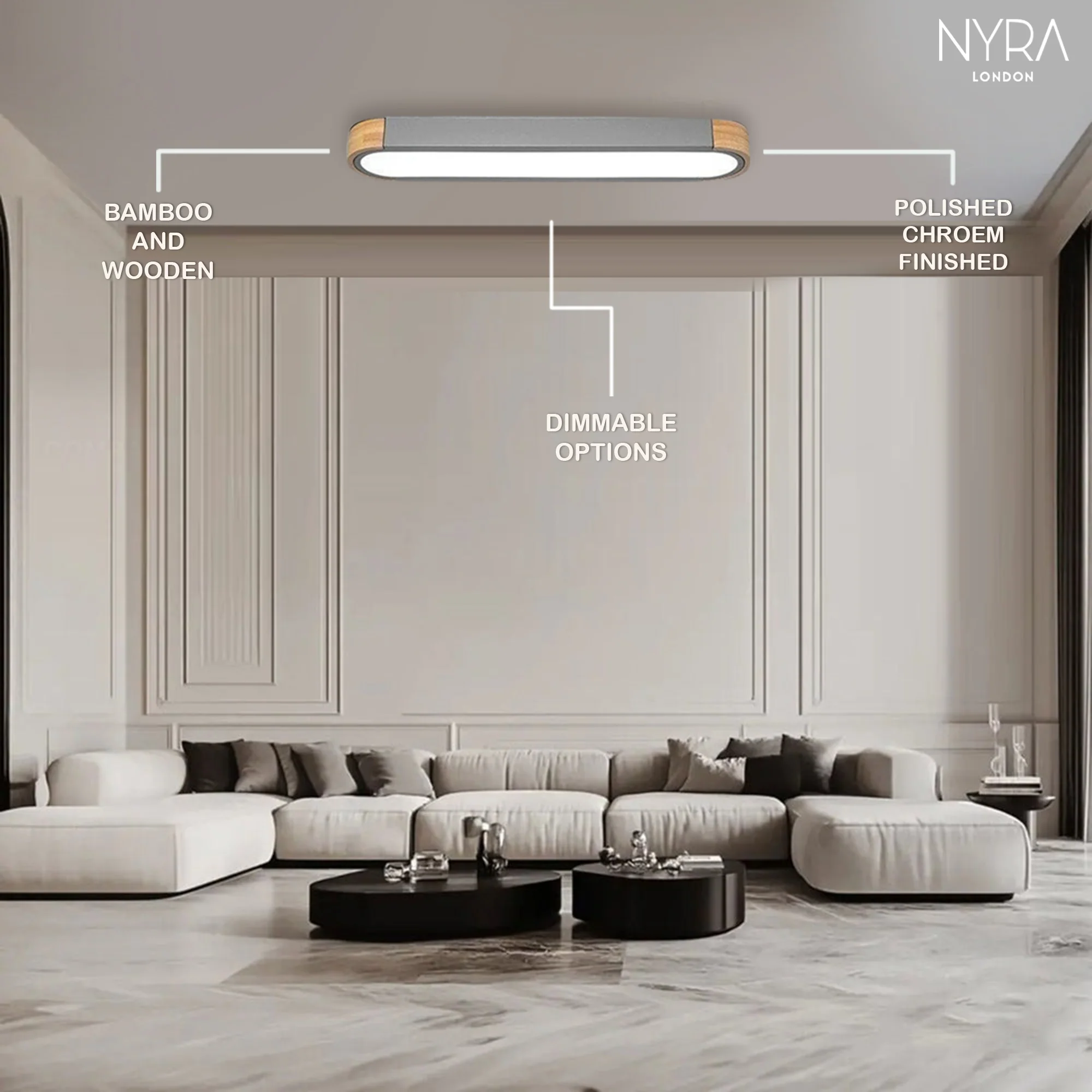 Ida Wooden Ceiling Lamps - Image 4