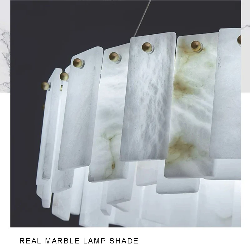 Zadie Marble Alabaster Chandeliers - Image 11