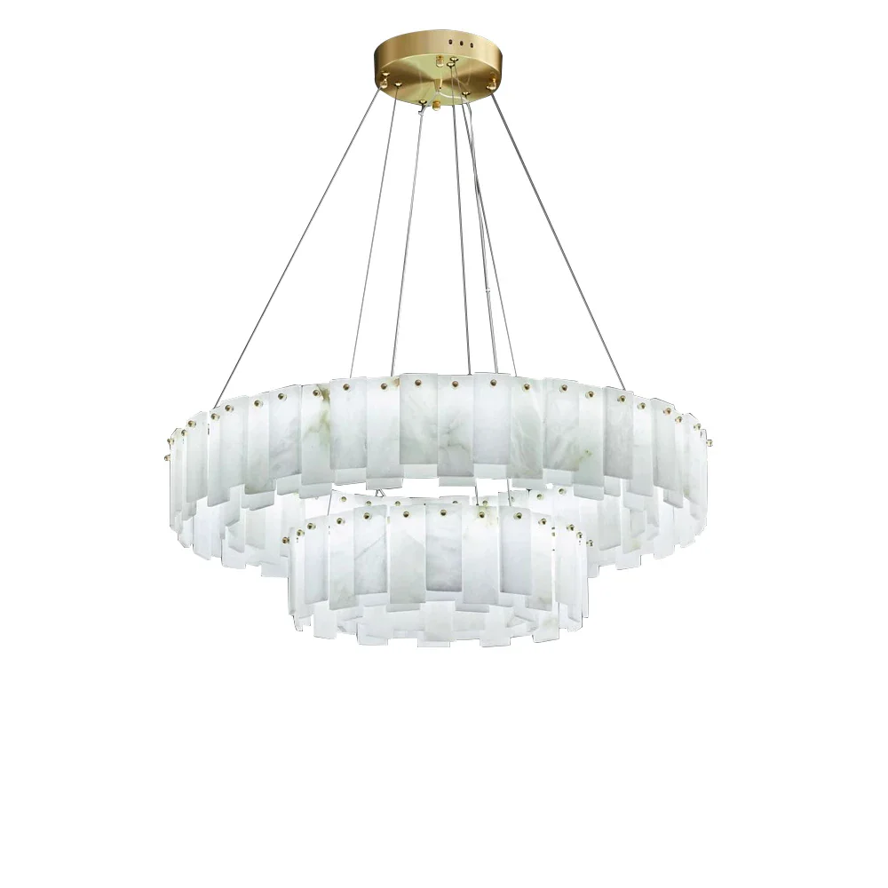 Zadie Marble Alabaster Chandeliers - Image 15