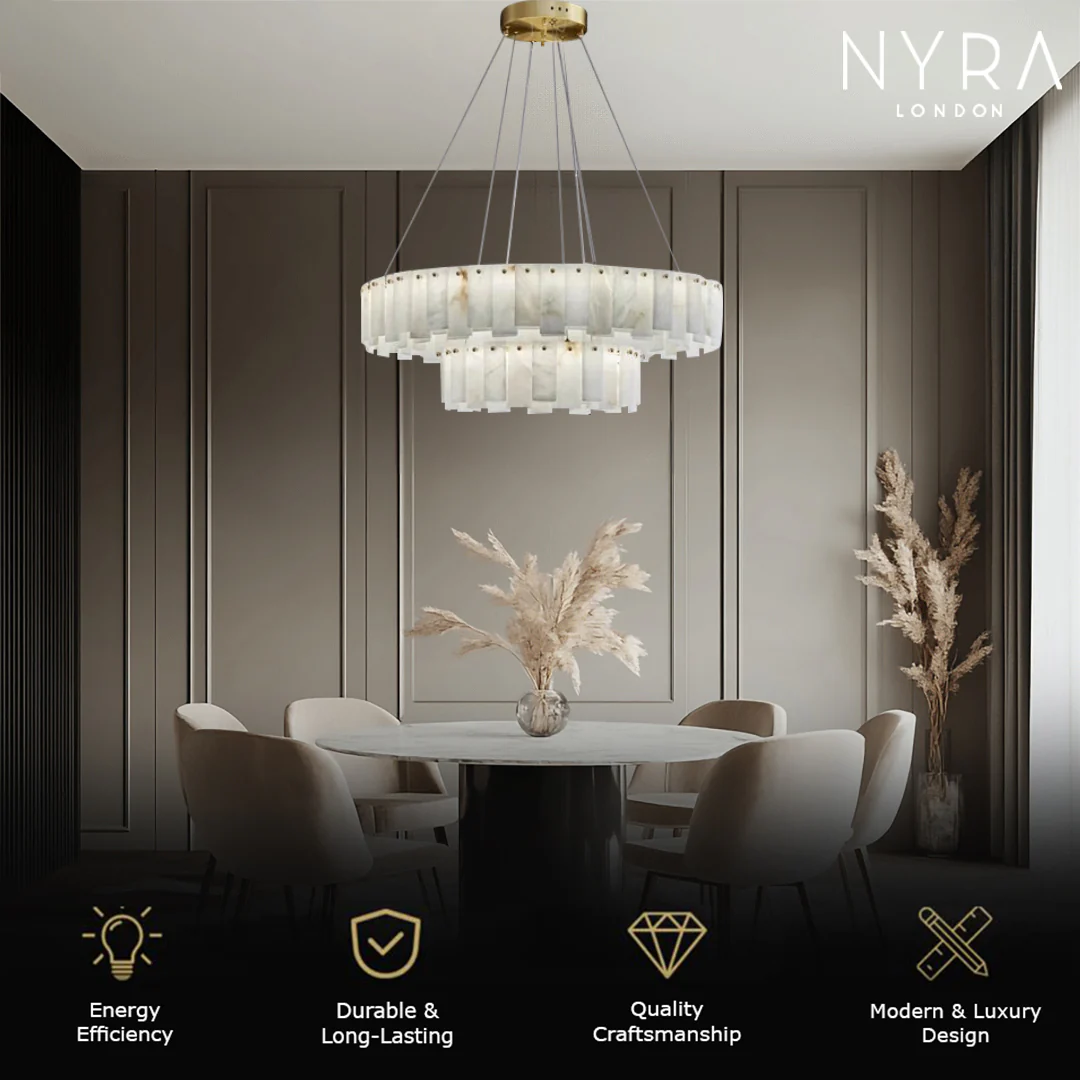 Zadie Marble Alabaster Chandeliers - Image 2