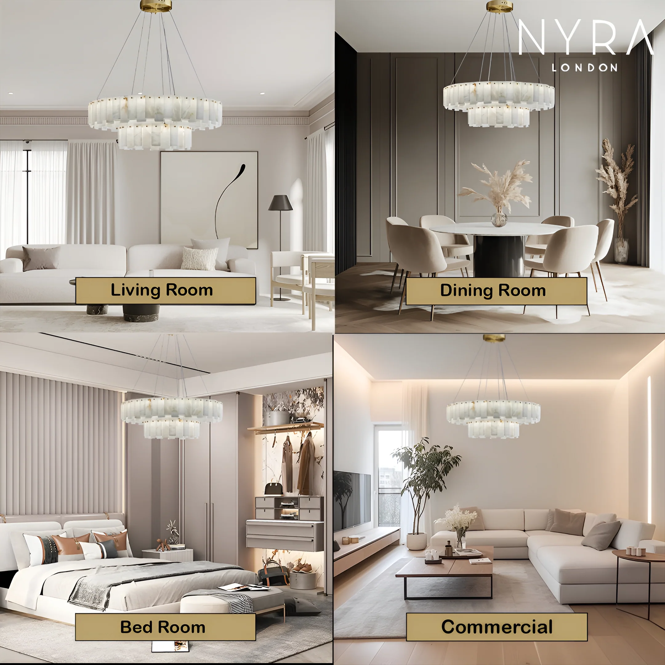 Zadie Marble Alabaster Chandeliers - Image 3