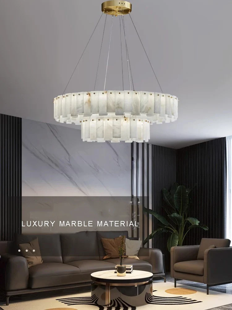 Zadie Marble Alabaster Chandeliers - Image 8