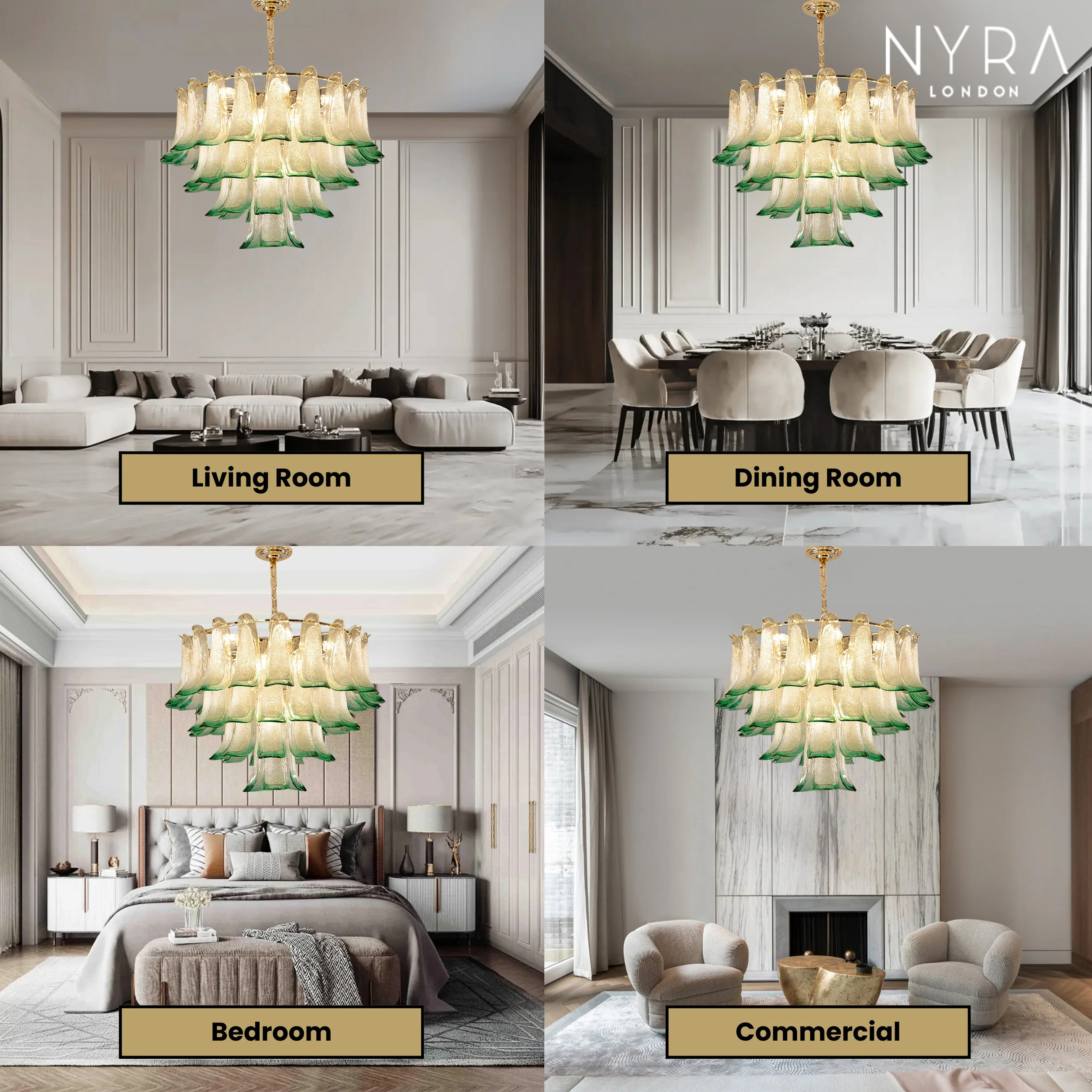 Zealite Green Crystal Leaf Chandelier - Image 3