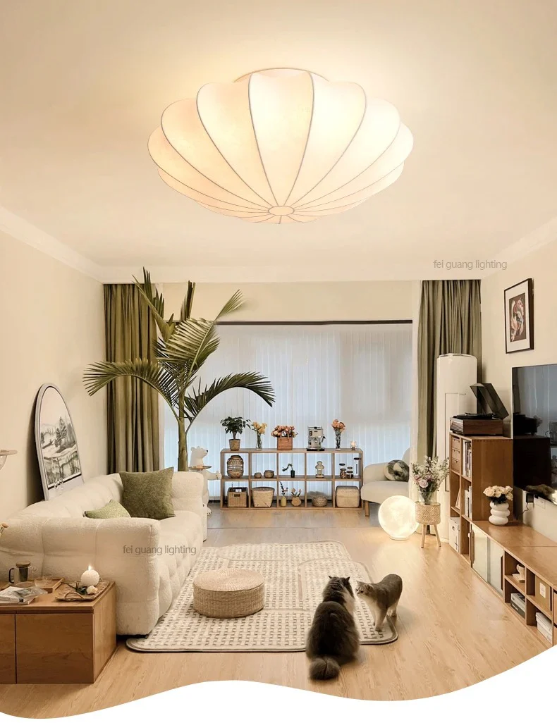 Zen Glow Silk Ceiling Light - Image 3