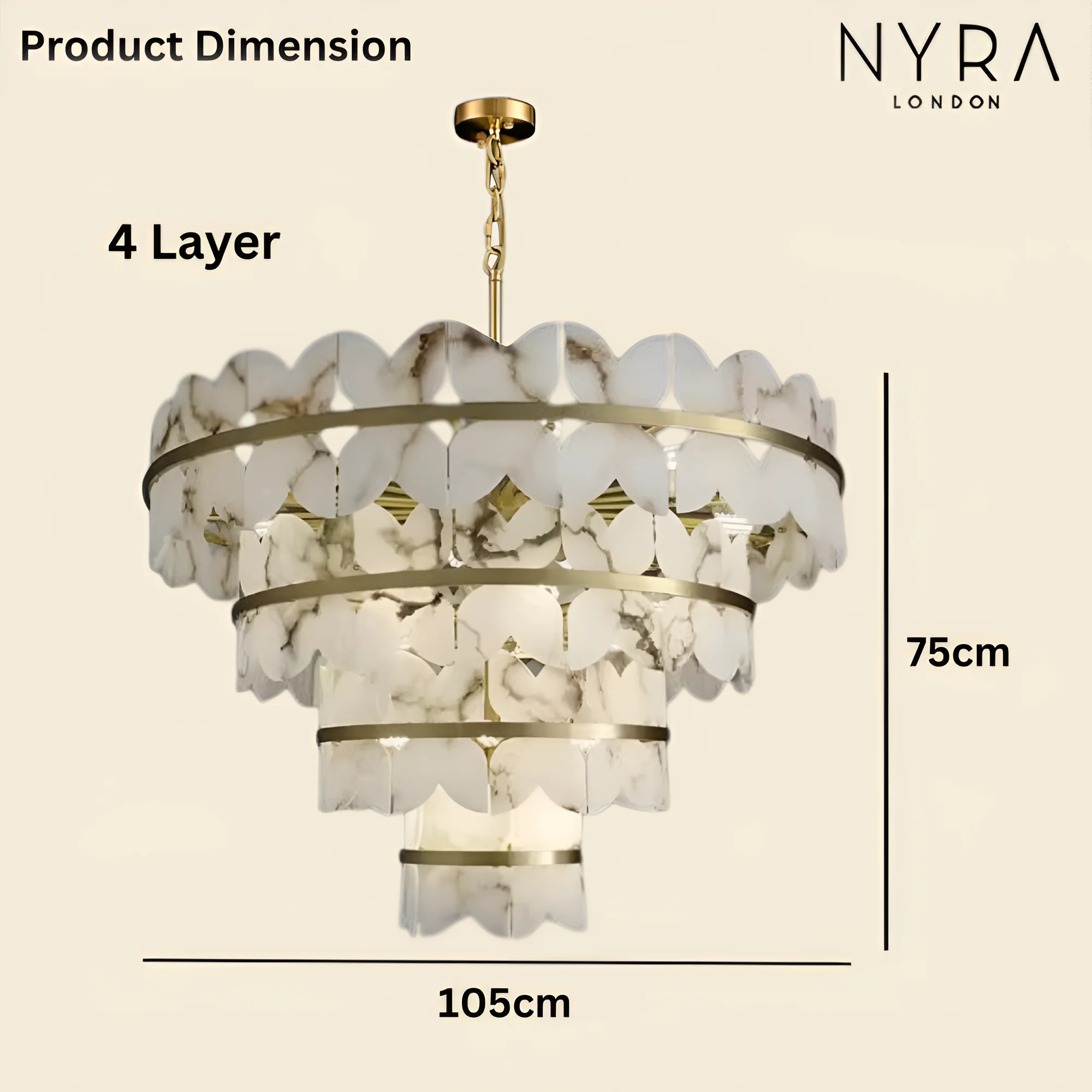 Zyra Alabaster Chandelier Light - Image 14