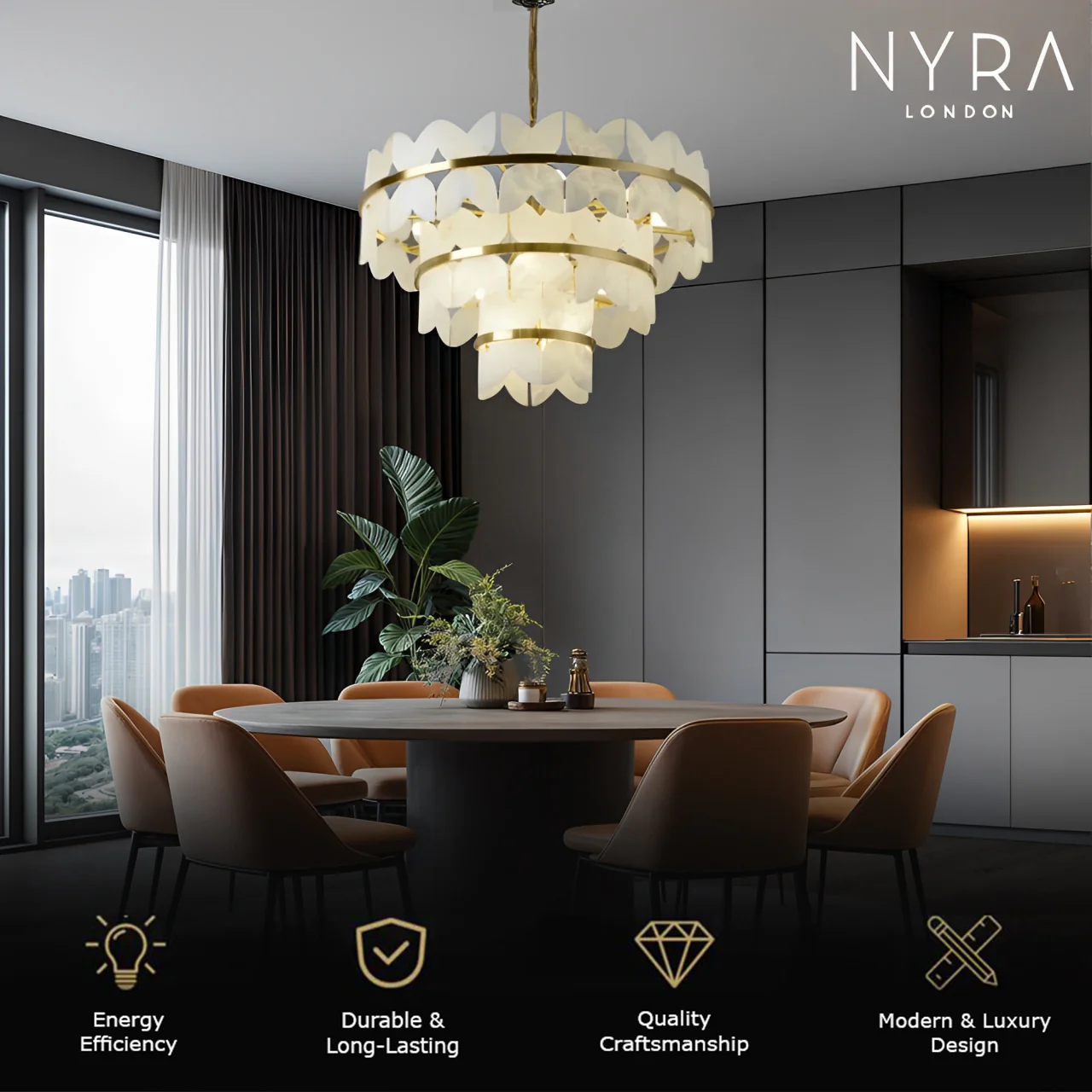 Zyra Alabaster Chandelier Light - Image 2