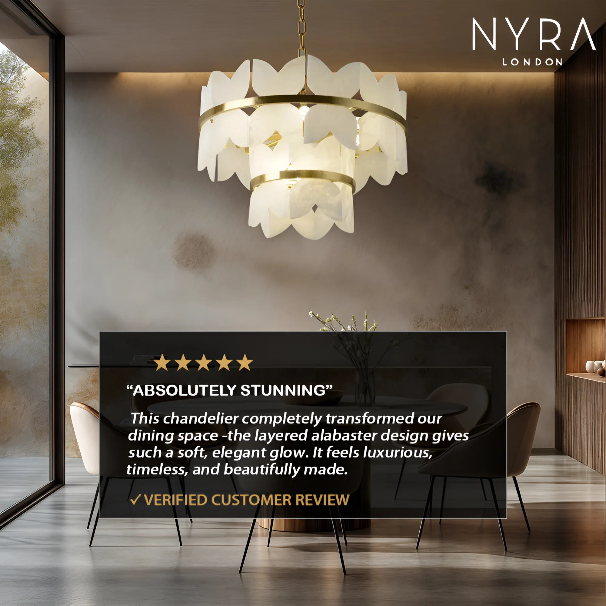 Zyra Alabaster Chandelier Light - Image 5